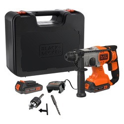 Black and Decker - 18V Cordless 25Ah SDSPlus Hammer Drill with Kit Box - BCD900E2K