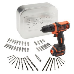 Black and Decker - Masina de insurubatgaurit LiIon 108V cu 50 accesorii si cutie de otel - BDCDD12AT