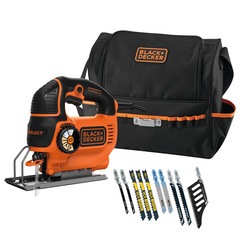 Black and Decker - ro 620W Autoselect pendulum jigsaw with10 blades and robust storage bag - KS901SESA