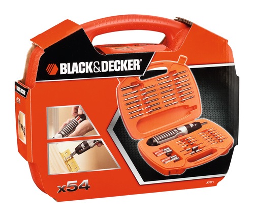 Black and Decker - Set de 54 piese Alkaline de insurubare si gaurire - A7071