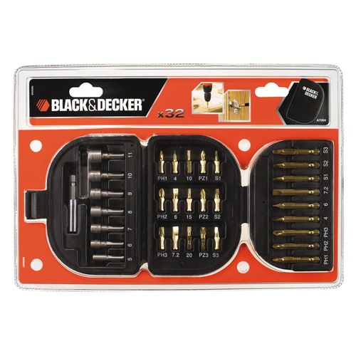 Black and Decker - ro32 Piece Screwdriving Bits and Nutdriver Set - A7094