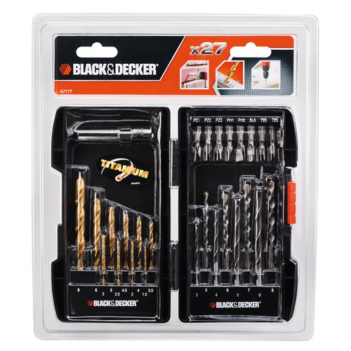 Black and Decker - ro 27 Piece Mixed Case with Tin Bits - A7177