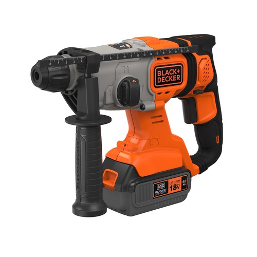 Black and Decker - 18V Cordless 40Ah SDSPlus Hammer Drill with Kit Box - BCD900M1K