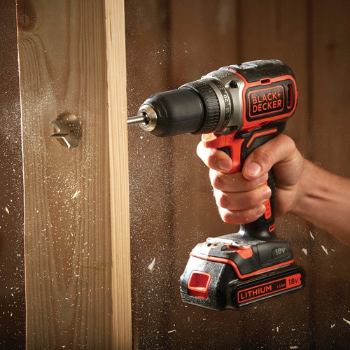 Black and Decker - 18V Lithiumion Brushless 2 Gear Drill Driver with 2x 15Ah Batteries 400mA charger in a Kitbox Kit Box - BL186KB