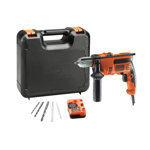 Black and Decker - Masina de gaurit cu percutie de 710W cu 6 accesorii si cutie - CD714CRESKD