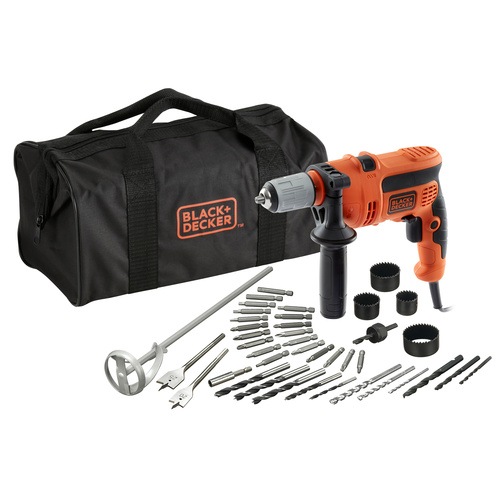Black and Decker - Masina de gaurit cu percutie de 710W cu 40 de accesorii si geanta de depozitare - CD714CREW2