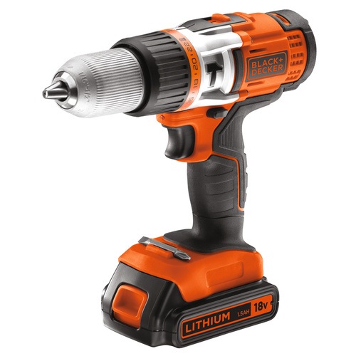 Black and Decker - ro 18V High Performance Drill with 1A 90 Min Charger - EGBHP1881K