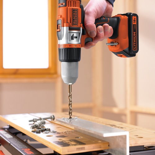 Black and Decker - ro 18V High Performance Drill with 1A 90 Min Charger - EGBHP1881K