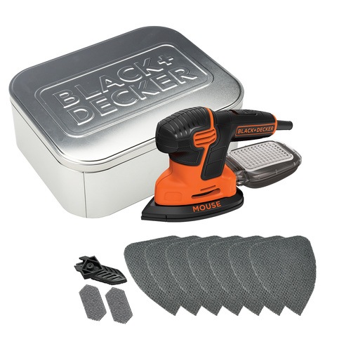 Black and Decker - Slefuitor in detaliu Mouse 120W 10 accesorii si cutie metalica - KA2000AT