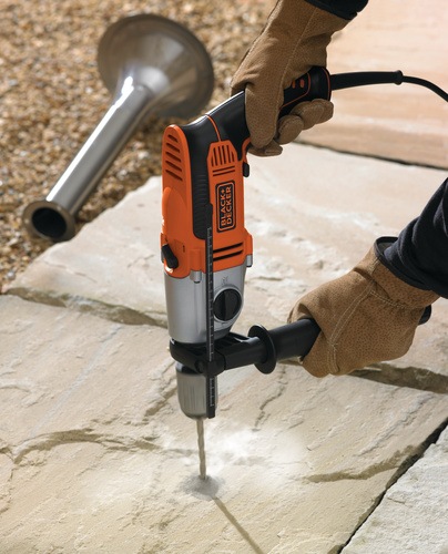 Black and Decker - ro 1100W 2 Gear Hammer Drill with 10 Accessories and Kitbox - KR1102KA