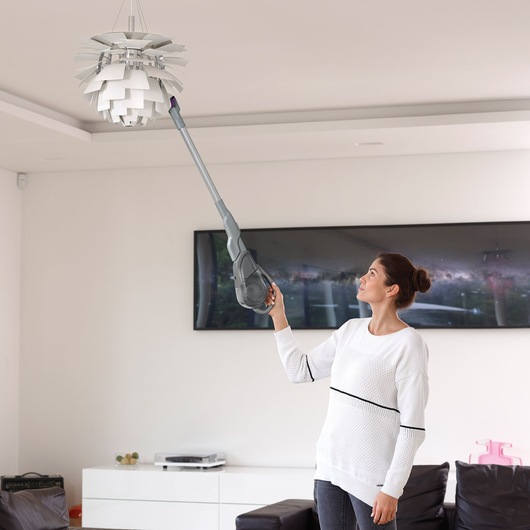 BLACKDECKER FEJ520JFS cordless vacuum cleaning ceiling light in modern living room